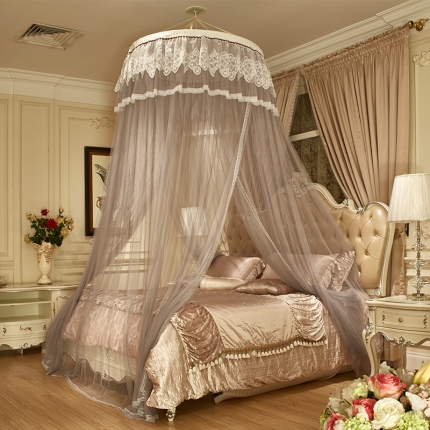 91家纺网 家纺一手货源 找家纺 迪凡保罗 5812（圆顶吊顶蚊帐）灰色