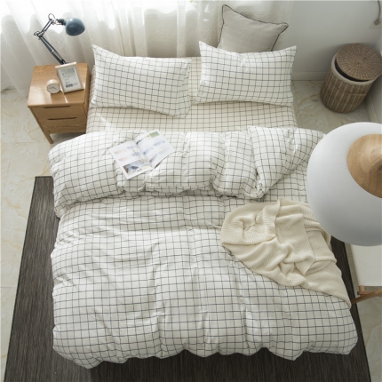 91家纺网 家纺一手货源 找家纺 极简 2018新款全棉色织水洗棉四件套砖红