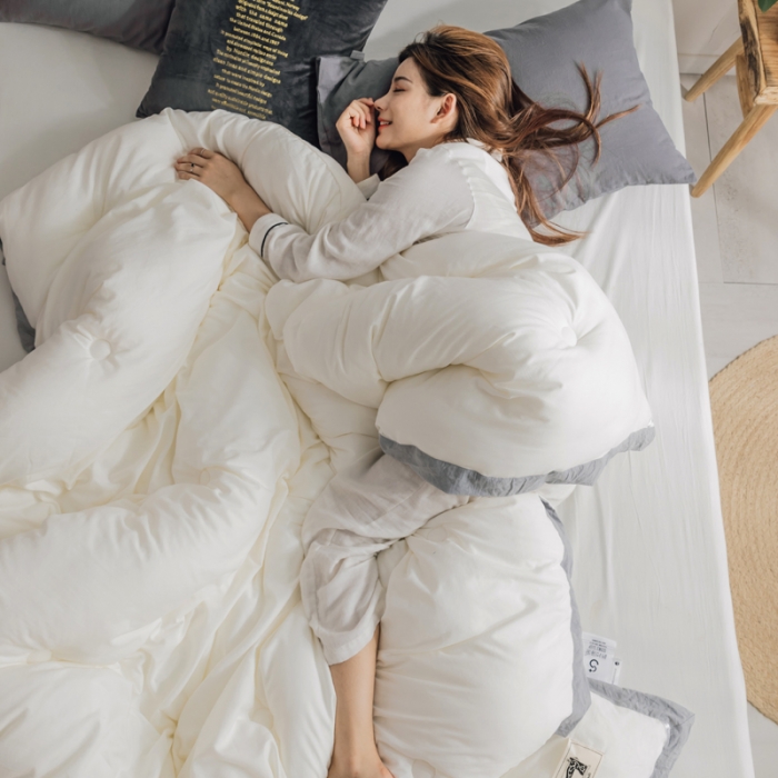 91家纺网 家纺一手货源 找家纺 莱福仕家纺 2020 素色水洗棉系列 水洗棉-白