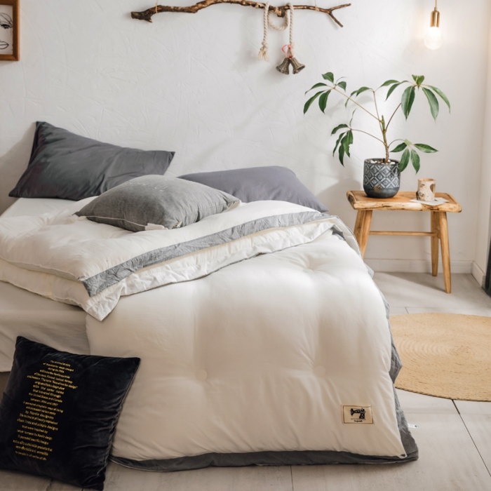 91家纺网 家纺一手货源 找家纺 莱福仕家纺 2020 素色水洗棉系列 水洗棉-白