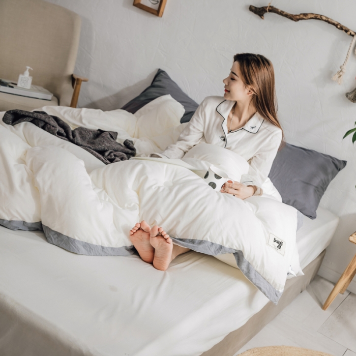 91家纺网 家纺一手货源 找家纺 莱福仕家纺 2020 素色水洗棉系列 水洗棉-白