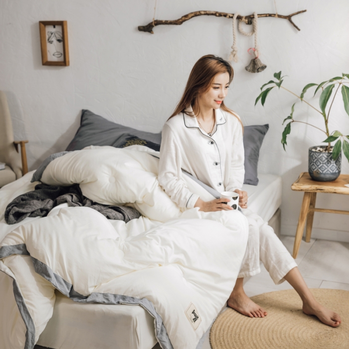 91家纺网 家纺一手货源 找家纺 莱福仕家纺 2020 素色水洗棉系列 水洗棉-白