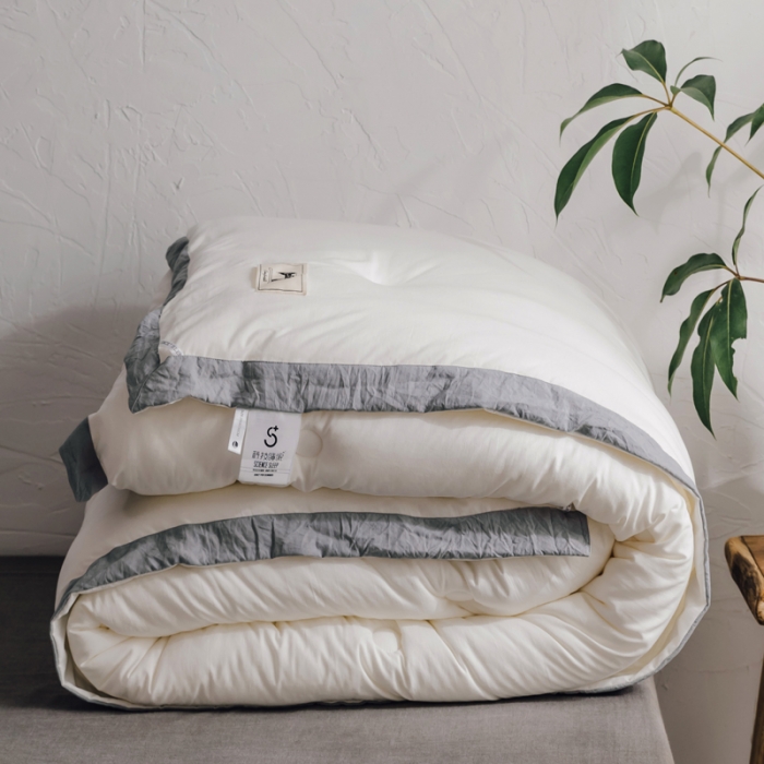 91家纺网 家纺一手货源 找家纺 莱福仕家纺 2020 素色水洗棉系列 水洗棉-白