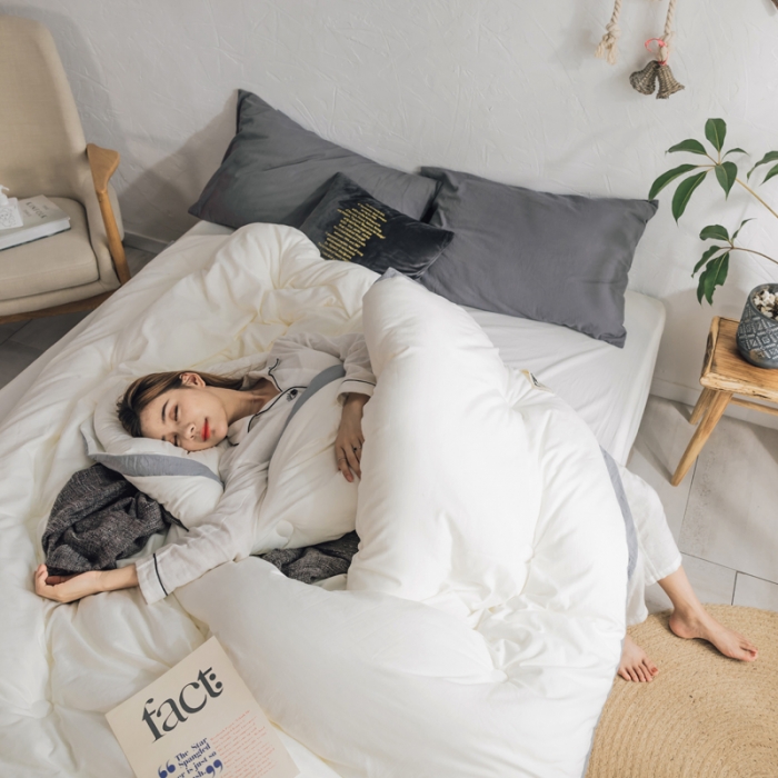 91家纺网 家纺一手货源 找家纺 莱福仕家纺 2020 素色水洗棉系列 水洗棉-白