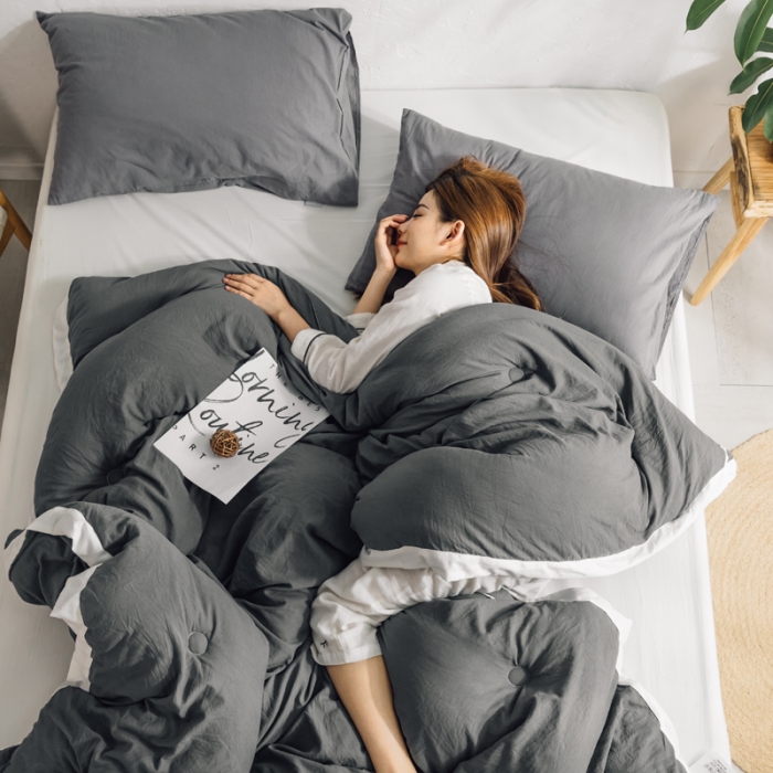 91家纺网 家纺一手货源 找家纺 莱福仕家纺 2020 素色水洗棉系列 水洗棉-灰