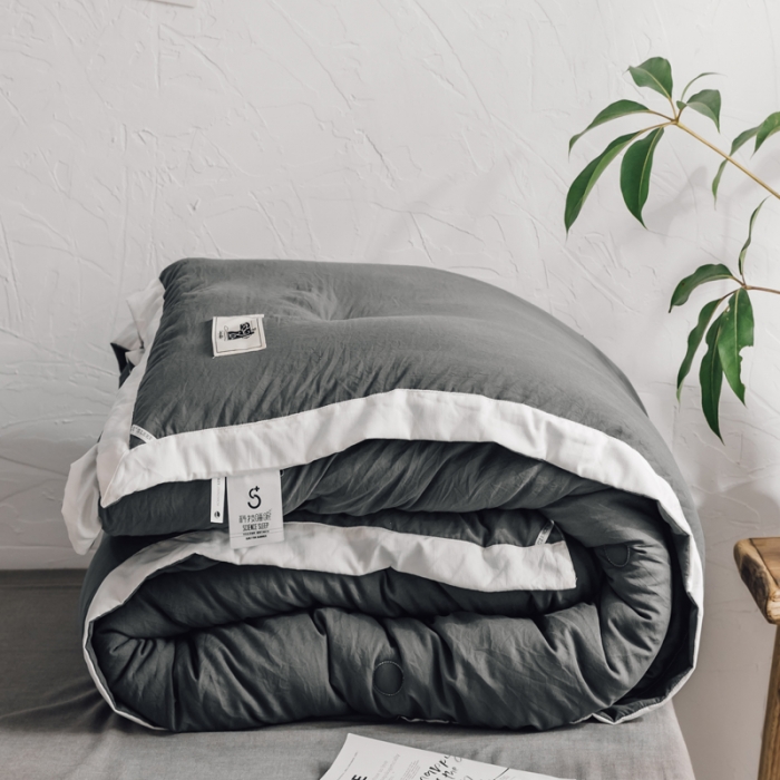 91家纺网 家纺一手货源 找家纺 莱福仕家纺 2020 素色水洗棉系列 水洗棉-灰