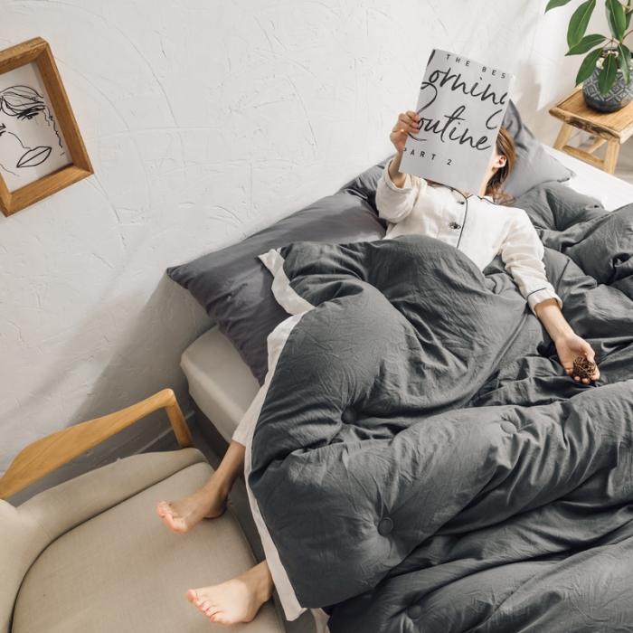 91家纺网 家纺一手货源 找家纺 莱福仕家纺 2020 素色水洗棉系列 水洗棉-灰