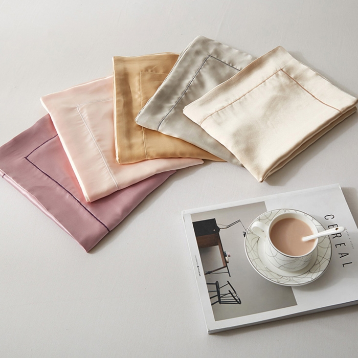 91家纺网 家纺一手货源 找家纺 朗莎家纺 2019新款真丝宽边枕套48X74cm/对 银灰