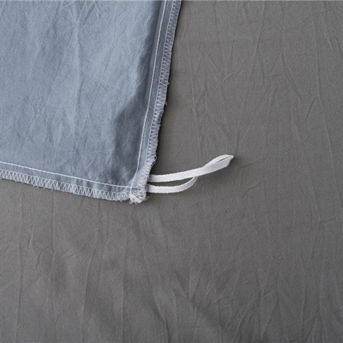 91家纺网 家纺一手货源 找家纺 朗莎家纺 2019新款水洗棉四件套床单款 天蓝