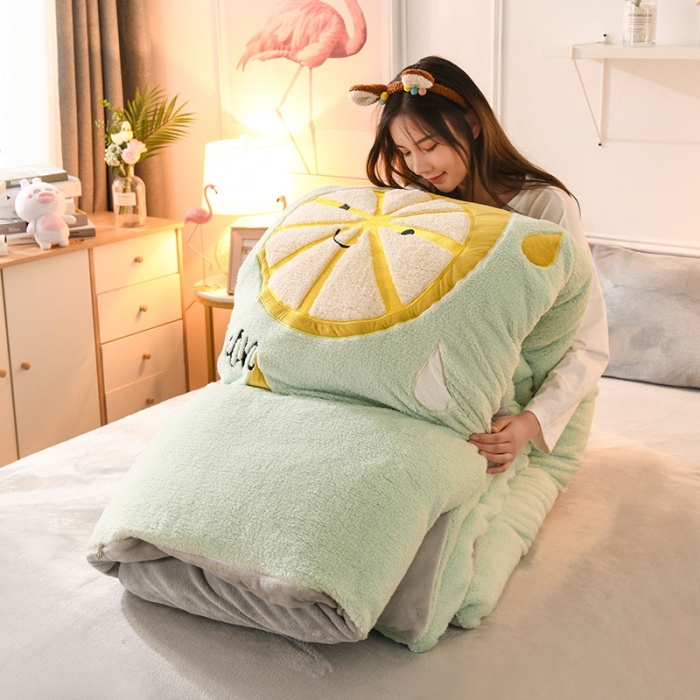 91家纺网 家纺一手货源 找家纺 朗莎家纺 2019新款大版贴布绣羊羔绒保暖四件套 柠檬抹茶绿