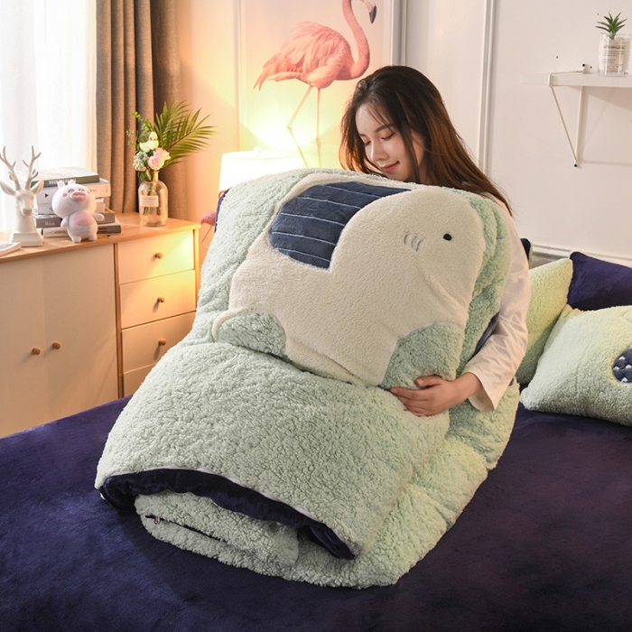 91家纺网 家纺一手货源 找家纺 朗莎家纺 2019新款大版贴布绣羊羔绒保暖四件套 小象