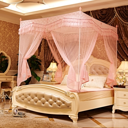 91家纺网 家纺一手货源 找家纺 （总）安金蚊帐 坐床式三开门蚊帐 暗香花语