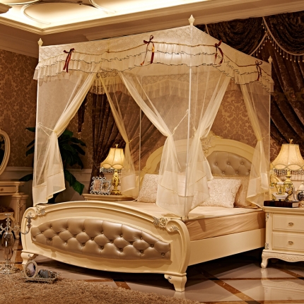 91家纺网 家纺一手货源 找家纺 （总）安金蚊帐 坐床式三开门蚊帐 暗香花语