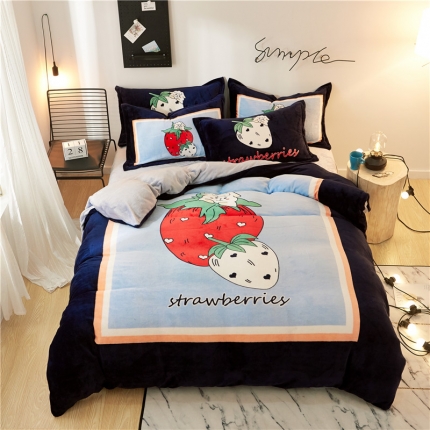 91家纺网 家纺一手货源 找家纺 （总）KT猫直营店2024新款卡通法莱绒牛奶绒情侣四件套