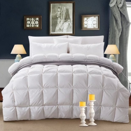 91家纺网 家纺一手货源 找家纺 玖玖爱家纺贡缎100支双层95鹅绒被