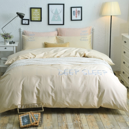 91家纺网 家纺一手货源 找家纺 玖玖爱家纺 13372绣花四件套浅米黄