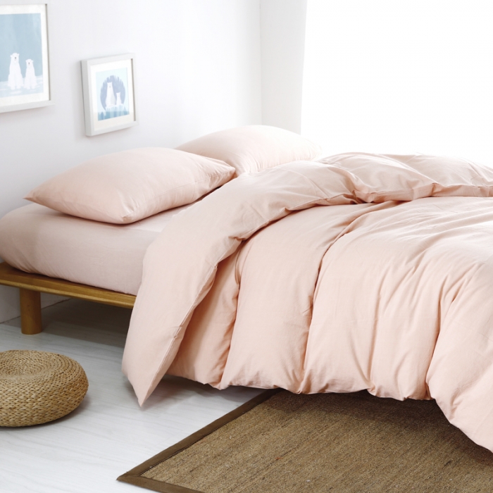 91家纺网 家纺一手货源 找家纺 玖玖爱家纺 水洗棉四件套床笠款 纯粉