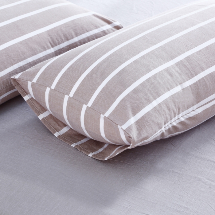 91家纺网 家纺一手货源 找家纺 玖玖爱家纺 水洗棉四件套床笠款 咖宽条