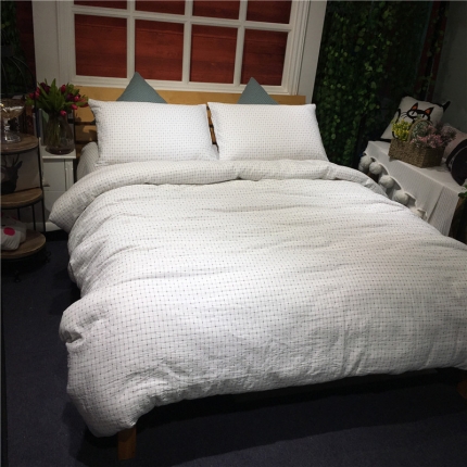 91家纺网 家纺一手货源 找家纺 玖玖爱 双层纱四件套 白