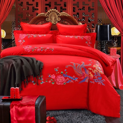 91家纺网 家纺一手货源 找家纺 玖玖爱家纺 全棉苏绣系列四件套吉祥如意