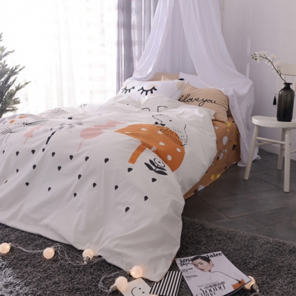 91家纺网 家纺一手货源 找家纺 玖玖爱家纺 2017新款韩国风儿童四件套 蔓林