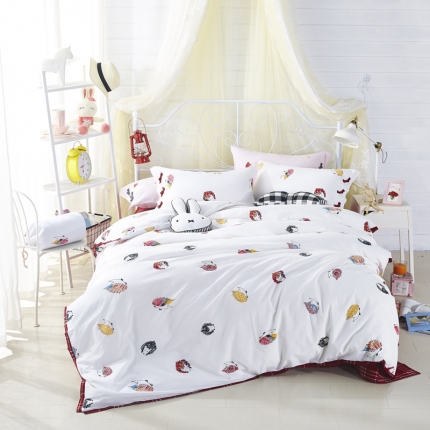 91家纺网 家纺一手货源 找家纺 （总）玖玖爱家纺 2017新款水洗棉印花四件套