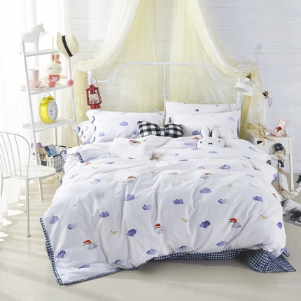 91家纺网 家纺一手货源 找家纺 （总）玖玖爱家纺 2017新款水洗棉印花四件套