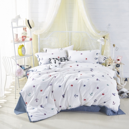 91家纺网 家纺一手货源 找家纺 （总）玖玖爱家纺 2017新款水洗棉印花四件套