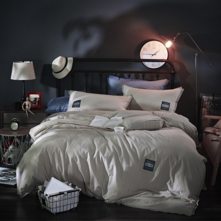 91家纺网 家纺一手货源 找家纺 （总）玖玖爱家纺 2017条纹款水洗棉四件套