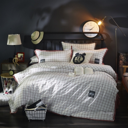 91家纺网 家纺一手货源 找家纺 （总）玖玖爱家纺 2017条纹款水洗棉四件套