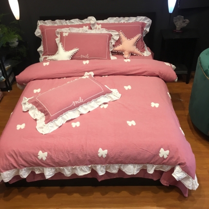 91家纺网 家纺一手货源 找家纺 （总）玖玖爱 水洗棉毛巾绣四件套