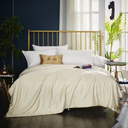 91家纺网 家纺一手货源 找家纺 玖玖爱 2018新款蚕丝夏被金色