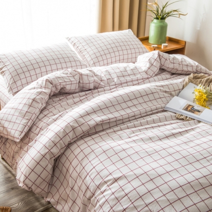 玖玖爱 水洗棉四件套床单款 初春格