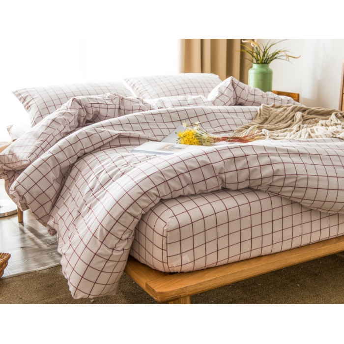 91家纺网 家纺一手货源 找家纺 玖玖爱 水洗棉四件套床单款 初春格