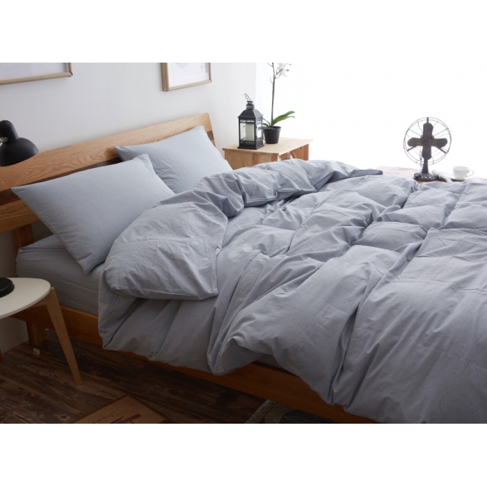 91家纺网 家纺一手货源 找家纺 玖玖爱 水洗棉四件套床单款 纯浅兰