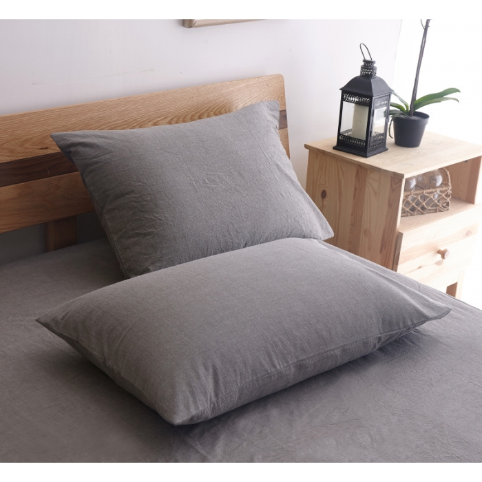 91家纺网 家纺一手货源 找家纺 玖玖爱 水洗棉四件套床单款 纯烟灰