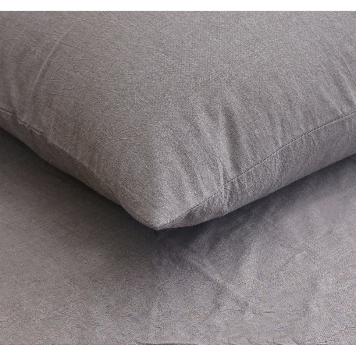 91家纺网 家纺一手货源 找家纺 玖玖爱 水洗棉四件套床单款 纯烟灰