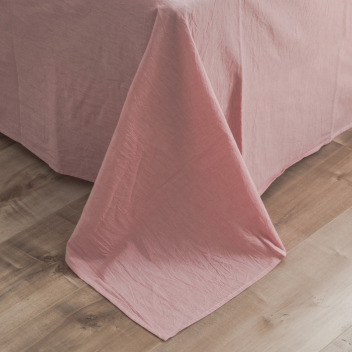 91家纺网 家纺一手货源 找家纺 玖玖爱 水洗棉四件套床单款 错落条粉