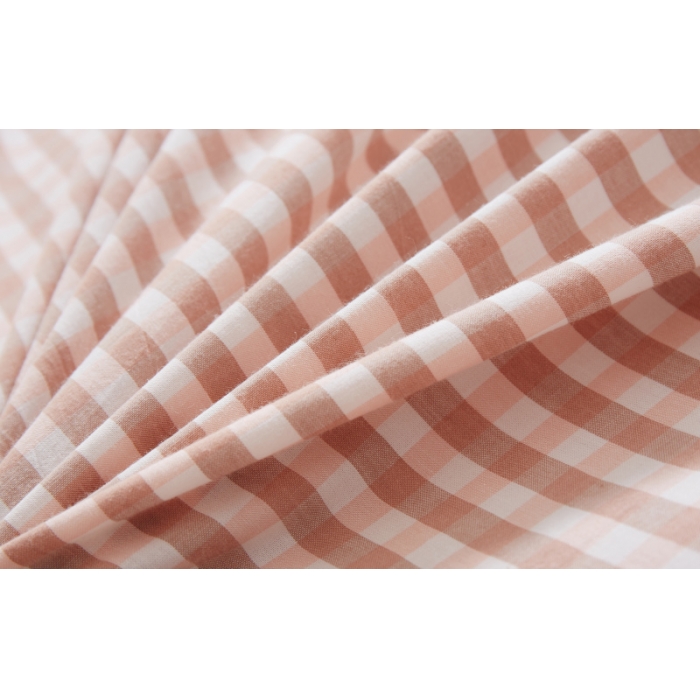 91家纺网 家纺一手货源 找家纺 玖玖爱 水洗棉四件套床单款 豆沙小格