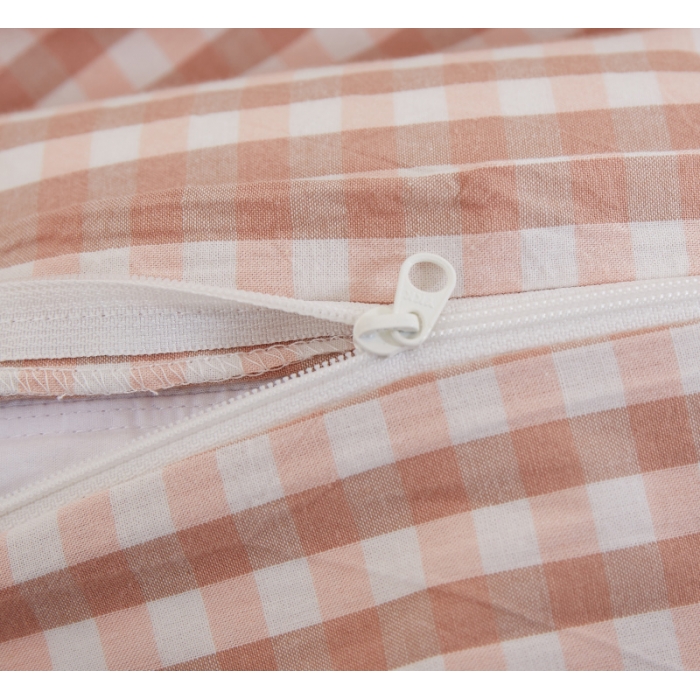 91家纺网 家纺一手货源 找家纺 玖玖爱 水洗棉四件套床单款 豆沙小格