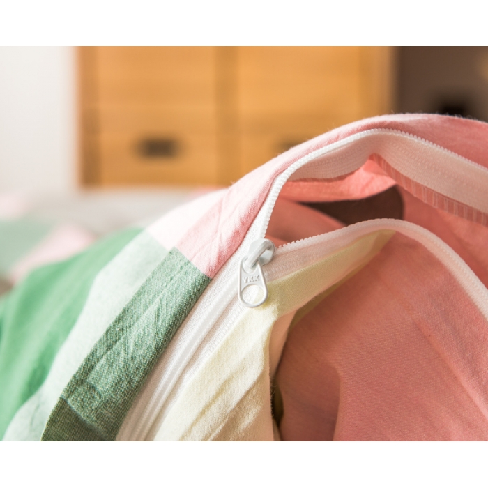 91家纺网 家纺一手货源 找家纺 玖玖爱 水洗棉四件套床单款 粉绿大格