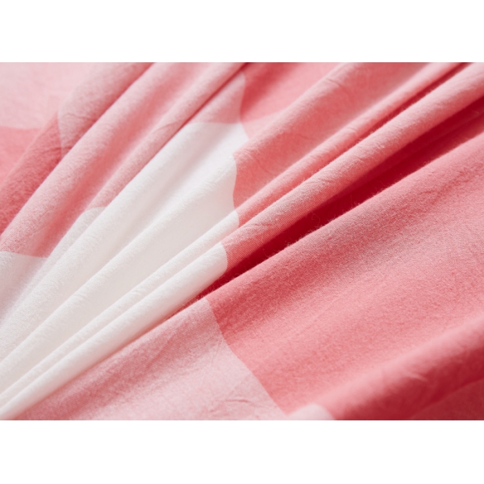 91家纺网 家纺一手货源 找家纺 玖玖爱 水洗棉四件套床单款  粉玉大格