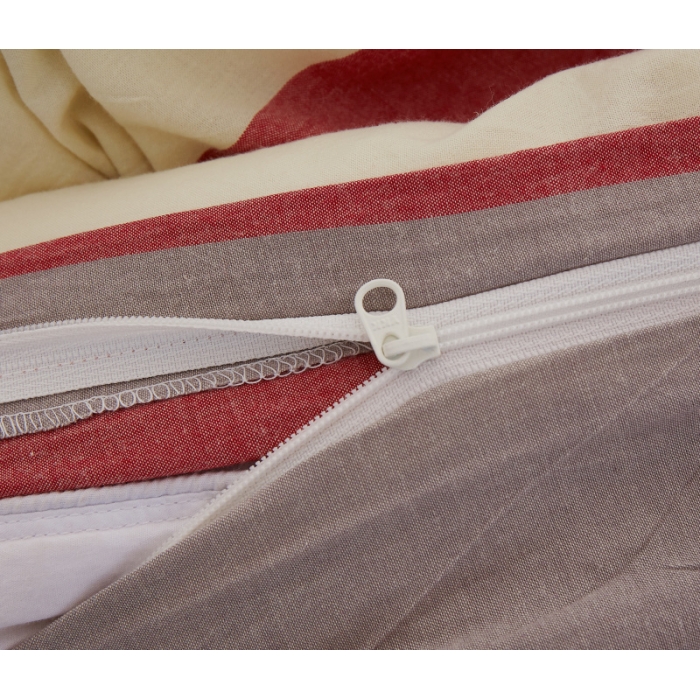 91家纺网 家纺一手货源 找家纺 玖玖爱 水洗棉四件套床单款 红灰条纹