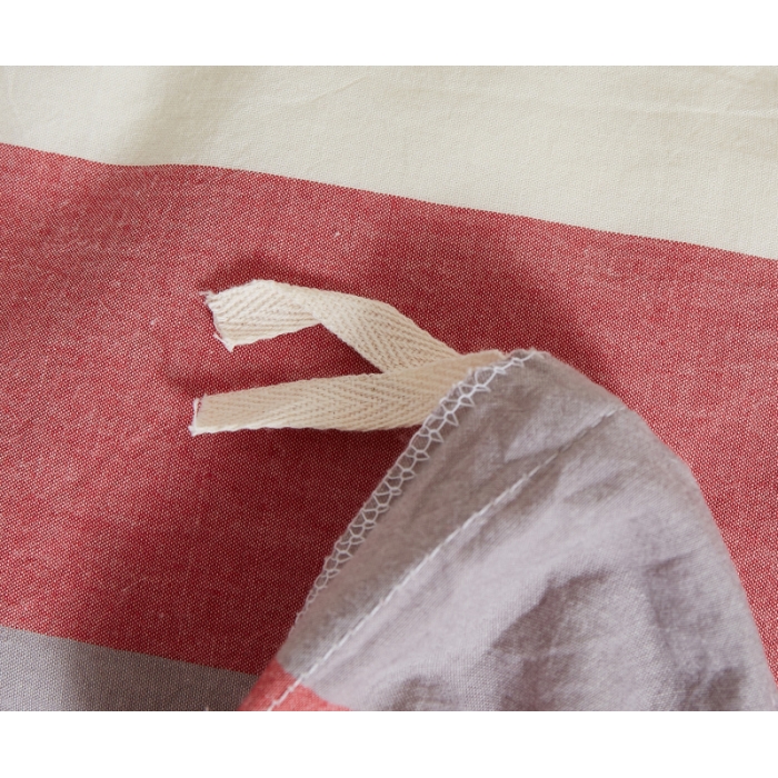 91家纺网 家纺一手货源 找家纺 玖玖爱 水洗棉四件套床单款 红灰条纹