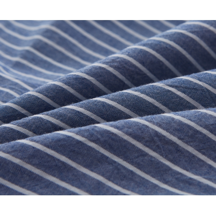 91家纺网 家纺一手货源 找家纺 玖玖爱 水洗棉四件套床单款 蓝细条