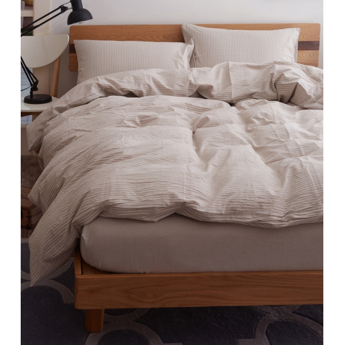 91家纺网 家纺一手货源 找家纺 玖玖爱 水洗棉四件套床单款  米细条