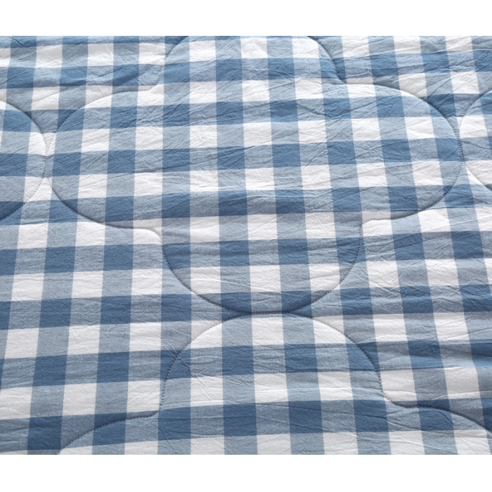 91家纺网 家纺一手货源 找家纺  玖玖爱 水洗棉夏被 蓝白三分格