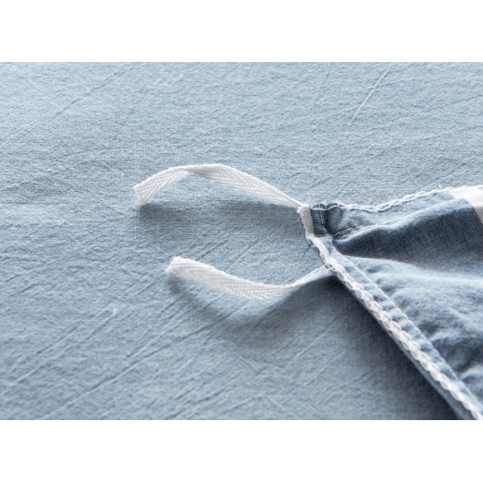 91家纺网 家纺一手货源 找家纺 玖玖爱 水洗棉四件套床单款 浅灰白条