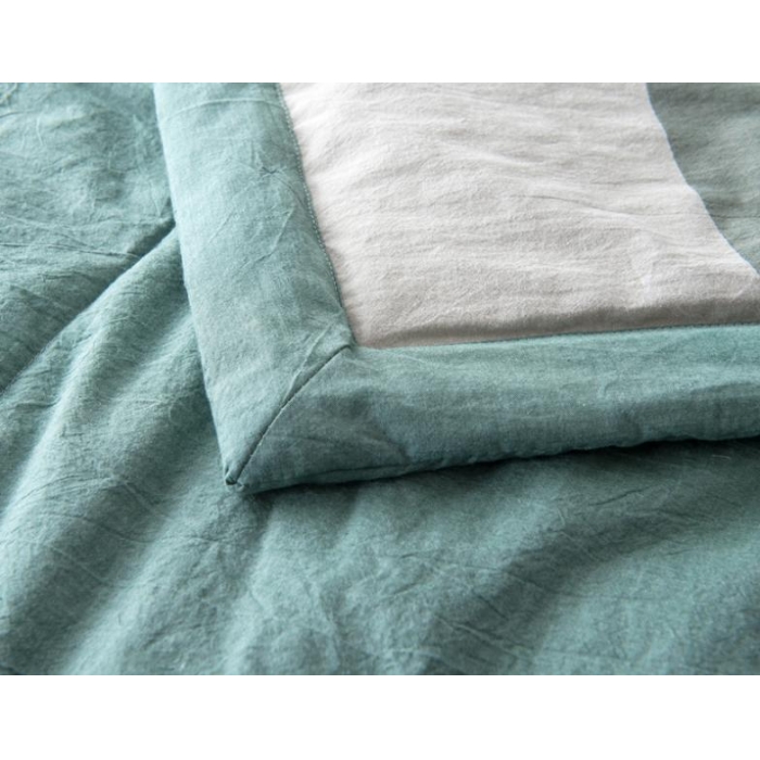 91家纺网 家纺一手货源 找家纺  玖玖爱 水洗棉夏被 绿大格