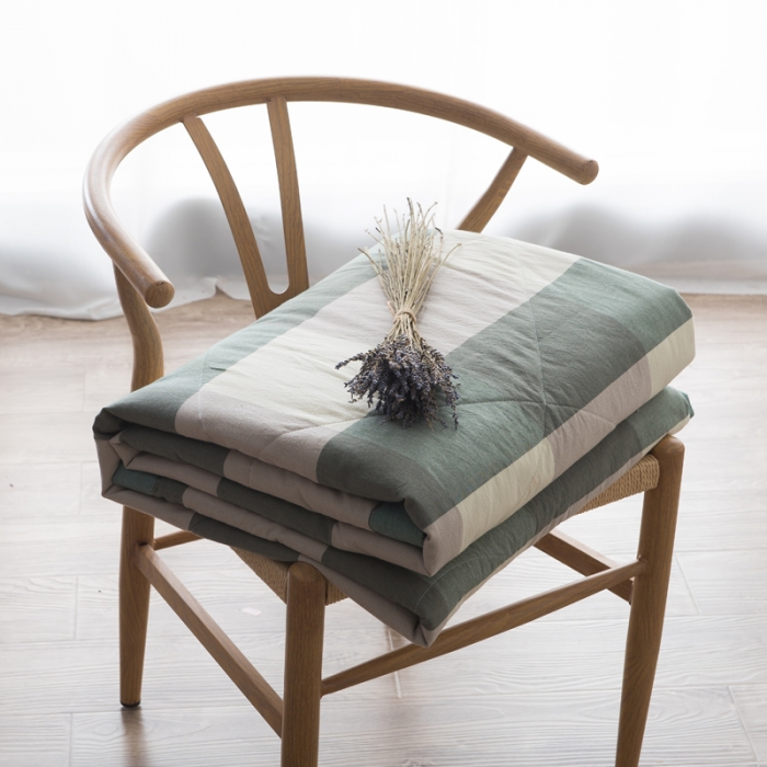 91家纺网 家纺一手货源 找家纺  玖玖爱 水洗棉夏被 绿大格